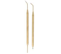 2 in 1 Eye Lash Lift Stainless Steel Tool Double Ended Eyelash Separator for Tinting Eyebrow Perm Makeup (Gold)