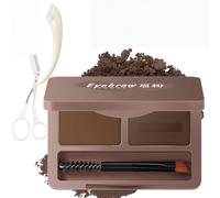 2 in 1 Eyebr/ow Powder Kit with Palette,Grayish-brown Waterproof Eyeb/row Powder,Nat/ural Waterproof Ey/ebrow Palette for Women,Multi Pu/rpose Use Eyebr/ow Palette,Long Lasting Br/ow Palette Brush