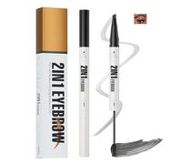 2-IN-1 Eyebrow Pen - Four-Claw Tip for Precise Drawing & Eyebrow Tint Applicator for Natural Defined Brows, Long Lasting Waterproof Smudge Proof Black Pencil and Brow Gel for Hair Like Strokes