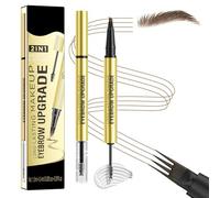 2-In-1 Eyebrow Pen With Eyebrow Gel, Eye Brow Pencil Waterproof & Sweatproof Formula, Brow Pencil Natural Hair-Like Strokes For Women And Girls, Light Brown