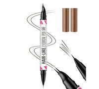 2-in-1 Eyebrow Pencil, Double Ended Eyebrow Pen Dark Brown, Waterproof Long-Lasting, Bent Head Eyebrow Pen, Multi Fork Eyebrow Pencil, Precision Defining Fine Hair Strokes for All Skin Tones