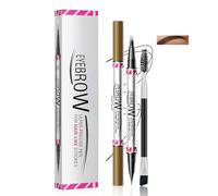 2 in 1 Eyebrow Pencil Dual Tip with Fine Point & Split Fork, Waterproof Sweatproof Brow Pen, Comes with Spoolie and Angled Brush for Shaping, Filling & Creating Natural Hair-Like Brows(Dark Brown)