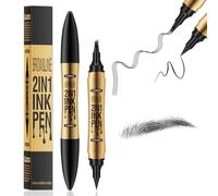2-In-1 Eyebrow Pencil Light brown and Eyeliner Black,Infallible Faux Brow for Up to 24 Hours,Waterproof,Transfer and Smudge-Resistant (#04 Noir)