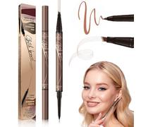 2 in 1 Eyebrow Pencil, Magic Microblading Eyebrow Pen 4 Tipped Precise Brow Pencil, Waterproof Eyebrow Pen, Create Natural Hair-Like Brows, Last All-Day, Microblading Eyebrow Styler (Brown)