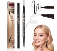 2 in 1 Eyebrow Pencil, Magic Microblading Eyebrow Pen 4 Tipped Precise Brow Pencil, Waterproof Eyebrow Pen, Create Natural Hair-Like Brows, Last All-Day, Microblading Eyebrow Styler (Black)