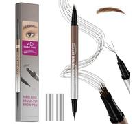 2 in 1 Eyebrow Pencil, Microblading Eyebrow Pen with Angled Brush, Waterproof Eye Brow Pencil, Wild Natural Hair-Like Brows, Last All Day Makeup, Shaping