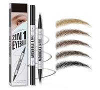 2-in-1 Eyebrow Pencil with 2 Micro-Fork Tip, Waterproof Eyebrow Pen and Smudgeproof Brow Pen,with Eyebrow brush,Last All Day, Shaping, Defined (Dark brown)