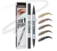 2-in-1 Eyebrow Pencil with 2 Micro-Fork Tip, Waterproof Eyebrow Pen and Smudgeproof Brow Pen,with Eyebrow brush,Last All Day, Shaping, Defined (Light brown)