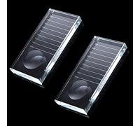 2-In-1 Eyelash Extension Crystal Pallet, Glass False Lashes Stand Tray, Strip Tile Holder For Lashes Adhesive Glue, Nail Art Painting Color Toning Glass Board (2Pcs)