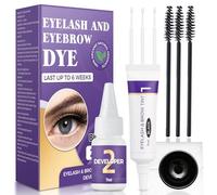 2-In-1 Eyelash & Eyebrow Tint Kit, Professional Instant Lash & Brow Color Kit, Natural Ingredients and Lasting for 6 Weeks, DIY Hair Coloring for Salon Home Use 7ml（Black）