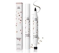 2 in 1 Eyeliner Freckle Pen, 7-Dot Fake Freckle Stamp and Soft Tip Liquid Eyeliner Pen, Waterproof & Long Lasting Dual-Ended Freckles Eye Liner, Natural Lifelike Freckles Sunkissed Makeup (#02)