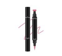 2-in-1 Eyeliner Stamp with Liquid Eyeliner Pen - Create Perfect Winged Cat Eye with Waterproof, Smudgeproof Black Eyeliner & Easy Left/Right Stamps (#pink, 3.5g)