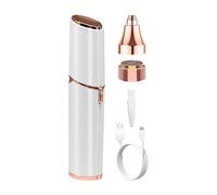 2-in-1 Face Hair Shaver - Rechargeable Eyebrow Trimmer with LED Light, Portable Electric Hair Remover for Women and Men | Precision Grooming Razor, Beauty Makeup Tool, Compact Travel Companion