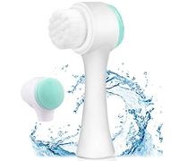 2-in-1 Facial Cleansing Brush, Silicone Manual Cleansing Brush, deep Cleansing Skin Keratin Cleaning System, Super Soft Massage pores, Suitable for All Types of Skin- (Blue)
