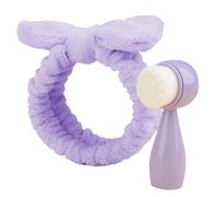 2 In 1 Facials Cleansing Brush Deeply Brush Bowknot Makeup Headbands Facials Brush For Washing Face