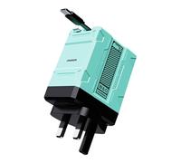 2 In 1 Fast Charger 120w,2025 New Scalable Retractable 120w Fast Charger Module,Multi Charger Adapter Wall Plug,All in 1 Foldable Charging Adapter Wall Plug for Phone, Tablet (Sky Blue)