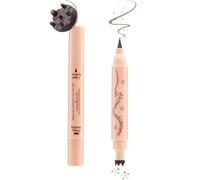 2 In 1 Faux Freckle Stamp Pen - Waterproof Freckle Maker with 3 Stamp Sizes & 0.5mm Fine Tip for Natural, Sun-Kissed Freckles Quick, Realistic Freckle Makeup for All Skin Tones (02 Medium Brown)