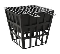vidaXL 2-in-1 Fire Pit and BBQ 34x34x48 cm Steel