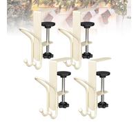 2 in 1 Fireplace Stocking and Garland Hanger, Christmas Stockings Metal Holder Hanger, No Drill, Adjustable Mantel Holders with Dual Hooks, Home Christmas Decoration(Yellow-4pcs)