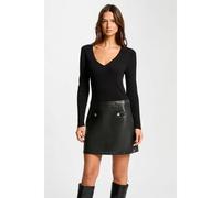 2-in-1 Fitted Mini Dress Black