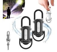 2 in 1 Flashlight and Power Bank,1200LM Super Bright Mini Keychain Flashlight Waterproof, Torch,Rechargeable LED Keychain Torch, High Lumens EDC Pocket Flashlights for Hiking, Camping (Black/2)