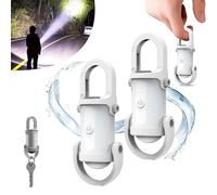 2 in 1 Flashlight and Power Bank,1200LM Super Bright Mini Keychain Flashlight Waterproof, Torch,Rechargeable LED Keychain Torch, High Lumens EDC Pocket Flashlights for Hiking, Camping (White/2)