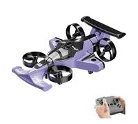 2-in-1 Flying Car & Stunt Drone Mini Indoor Drone, 2 in 1 Land and Air 360° Aircraft High Speed Drift Cars, 2.4Ghz Remote Control 4WD Stunt Car(Purple)