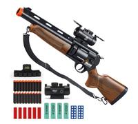 2 in 1 Foam Blaster Shotgun with 4 X Scope Soft Dart Blaster Set with 60 EVA Darts 5 Dart Rotating Drum 1 Sight for 14+ Years Soft Foam Darts Blaster
