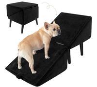 2 in 1 Foldable Dog Ramp Ottoman Non-Slip Wear Resistant Dog Steps for Bed and Sofa Split Pet Ramp Stairs Multifunctional Lightweight Pet Stairs for Small Medium Dogs Cats