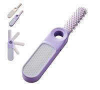 2-in-1 Foldable Foot File with Toe Gap Cleaner, 2 in 1 Toe Cleaning Brush & Foot File Callus Remover Feet in Shower Silicone Gap Brush, Portable Silicone Exfoliating Brush (Purple #1)