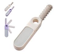 2-in-1 Foldable Foot File with Toe Gap Cleaner, 2 in 1 Toe Cleaning Brush & Foot File Callus Remover Feet in Shower Silicone Gap Brush, Portable Silicone Exfoliating Brush (White #1)