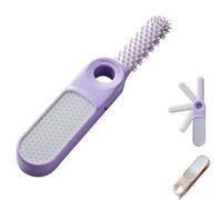 2-in-1 Foldable Foot File with Toe Gap Cleaner, Foot Scrubber Dead Skin Remover, New Foldable Foot File, Exfoliating Cleaning Brushs Set (Purple)