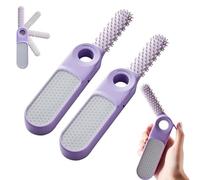 2-in-1 Foldable Foot File with Toe Gap Cleaner, Portable Silicone Exfoliating Brush Set, 2026 New Foldable Foot File (Purple*2)