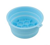 2-in-1 Foldable Ice Bath Bowl for Face and Beverages, Silicone Cooling Tray with Hanging Hole for Home Spa and Parties, Compact Design Reduces Pores, Quick Glow Treatment in Seconds(blue)