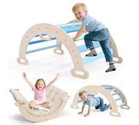 2 in 1 Foldable Indoor Climbing Frame,25 Years of New Upgrades Baby Climbing Frame,Montessori Indoor Play Jungle Gym,Climber Indoor Set with Washable Soft Cushion(C)