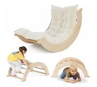 2 in 1 Foldable Indoor Climbing Frame,25 Years of New Upgrades Baby Climbing Frame,Montessori Indoor Play Jungle Gym,Climber Indoor Set with Washable Soft Cushion (A)