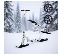 2-in-1 Foldable Kick Scooter with Two Wheels Adjustable Handlebar Smooth Ride Snow Scooter for 3-15 years old Boys and Girls Ideal Outdoor Sports