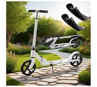 2-in-1 Foldable Kick Scooters for Kids 8-12 with Two Wheels Adjustable Handlebar Smooth Ride Folding Skateboard Sled for 3-15 years old Boys and Girls Ideal Outdoor Sports