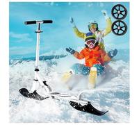 2-in-1 Foldable Kick Scooters for Kids 8-12 with Two Wheels Adjustable Handlebar Smooth Ride Scooter Sled Snow for 3-15 years old Boys and Girls Ideal Outdoor Sports