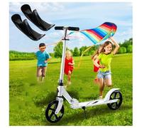 2-in-1 Foldable Kick Scooters for Kids 8-12 with Two Wheels Adjustable Handlebar Smooth Ride Snow Scooter for 3-15 years old Boys and Girls Ideal Outdoor Sports