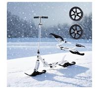 2-in-1 Foldable Kids Scooters Age 5-8 with Two Wheels Adjustable Handlebar Smooth Ride Scooter Sled Snow for 3-15 years old Boys and Girls Ideal Outdoor Sports