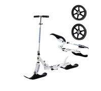 2-in-1 Foldable Patinetas para Niños with Two Wheels Adjustable Handlebar Smooth Ride Snow Scooter for 3-15 years old Boys and Girls Ideal Outdoor Sports