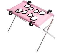 2-in-1 Foldable Pet Grooming Bed, Dog Bath Hammock with Frame, Pet Grooming Hammock Stand for Cats Small Dogs, Dog Grooming Sling with Breathable Mesh for Nail Trimming, Bathing, Brushing-Pink
