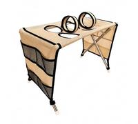 2-in-1 Foldable Pet Grooming Bed, Foldable Grooming Hammock (Brown,B)