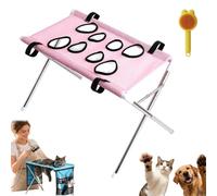 2-In-1 Foldable Pet Grooming Bed, Foldable Grooming Table for Small Dogs | Saves Your Back, Easy to Clean, Breathable Quick-Drying, a Safer, Calmer Way to Trim, Wash & Care at Home(Pink,Regular)