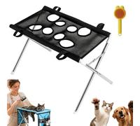 2-In-1 Foldable Pet Grooming Bed, Foldable Grooming Table for Small Dogs | Saves Your Back, Easy to Clean, Breathable Quick-Drying, a Safer, Calmer Way to Trim, Wash & Care at Home(Black,Regular)