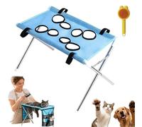 2-In-1 Foldable Pet Grooming Bed, Foldable Grooming Table for Small Dogs | Saves Your Back, Easy to Clean, Breathable Quick-Drying, a Safer, Calmer Way to Trim, Wash & Care at Home(Blue,Regular)