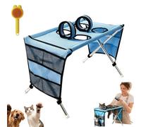 2-In-1 Foldable Pet Grooming Bed, Foldable Grooming Table for Small Dogs | Saves Your Back, Easy to Clean, Breathable Quick-Drying, a Safer, Calmer Way to Trim, Wash & Care at Home(Blue,Upgraded)