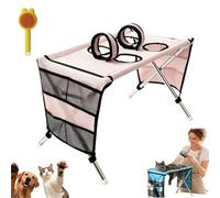 2-In-1 Foldable Pet Grooming Bed, Foldable Grooming Table for Small Dogs | Saves Your Back, Easy to Clean, Breathable Quick-Drying, a Safer, Calmer Way to Trim, Wash & Care at Home(Pink,Upgraded)