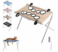 2-in-1 Foldable Pet Grooming Bed, Pet Bathing Hammock, Quick-Dry Mesh with Foldable Iron Frame, Easy to Clean for Small Dogs and Cats (D)